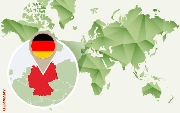 Vector infografía para alemania mapa detallado de alemania con bandera