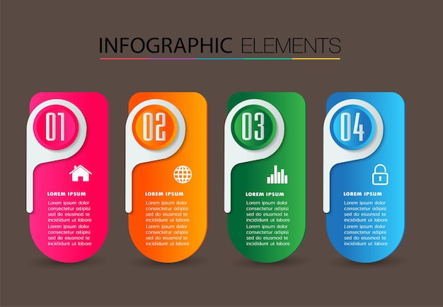 Infografía de banner de plantilla de cuadro de texto moderno