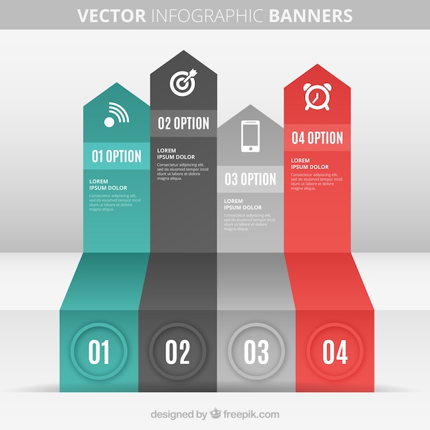 Vector infografía de banners de flecha