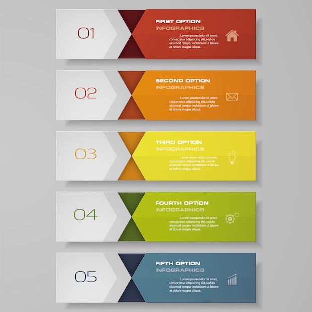 Infografía con banners verticales.