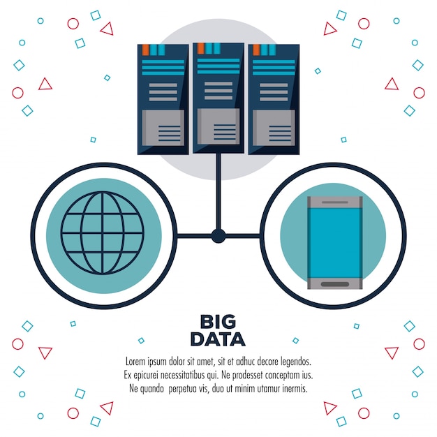 Vector infografía de big data technology