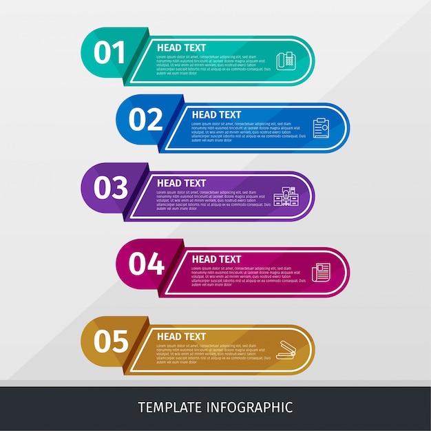 Infografía Business Template Banner Steps Colorfull