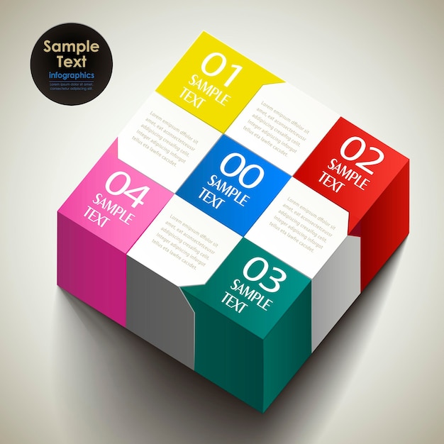 Infografía caja 3d