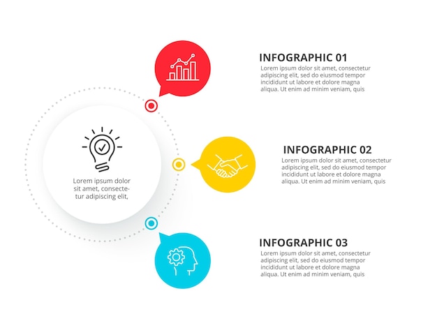 Infografía circular con 3 opciones Diagrama de estructura Diapositiva de presentación