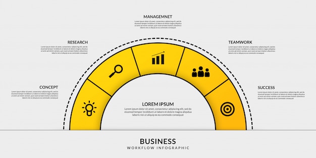 Infografía circular con opciones