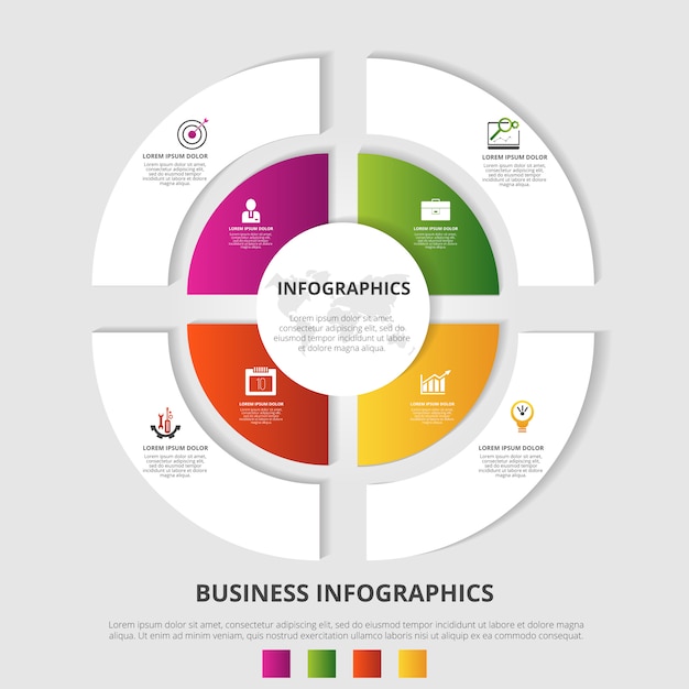 Vector infografía circular