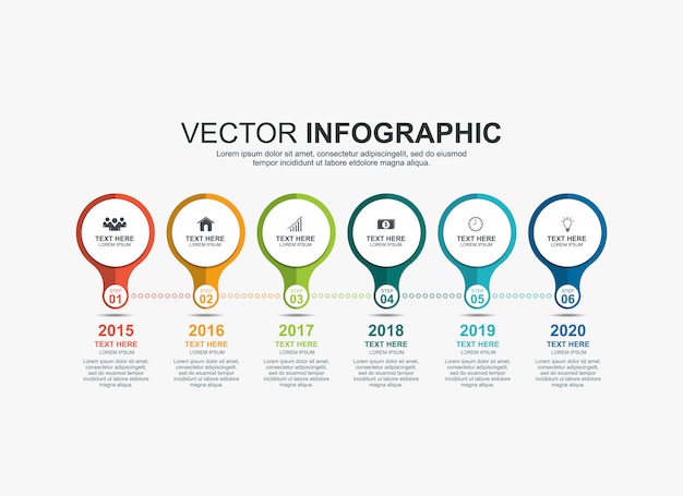 Infografía círculo elementos timeline proceso gráfico plantilla