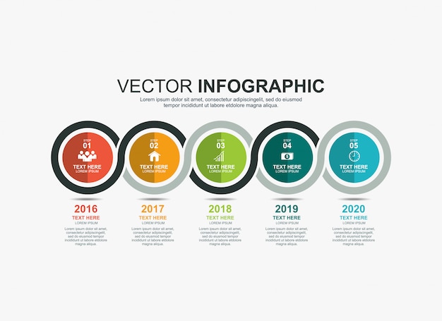 Infografía círculo elementos timeline proceso gráfico plantilla