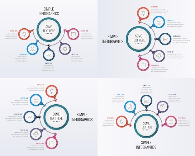 Infografía de círculo moderno simple (04 artículos)