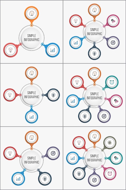 Infografía de círculo moderno simple (04 artículos)