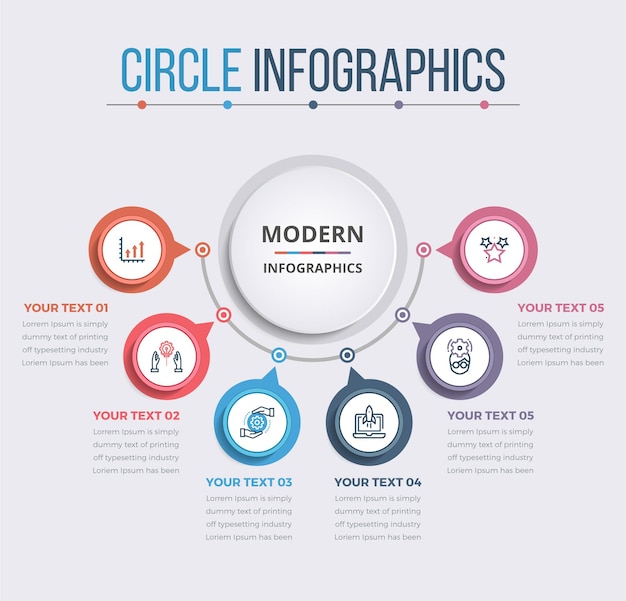 Infografía de círculo simple