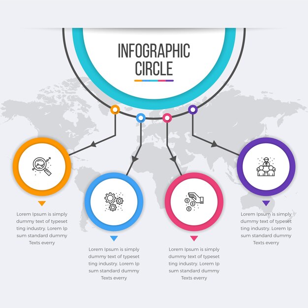 Infografía de círculo simple