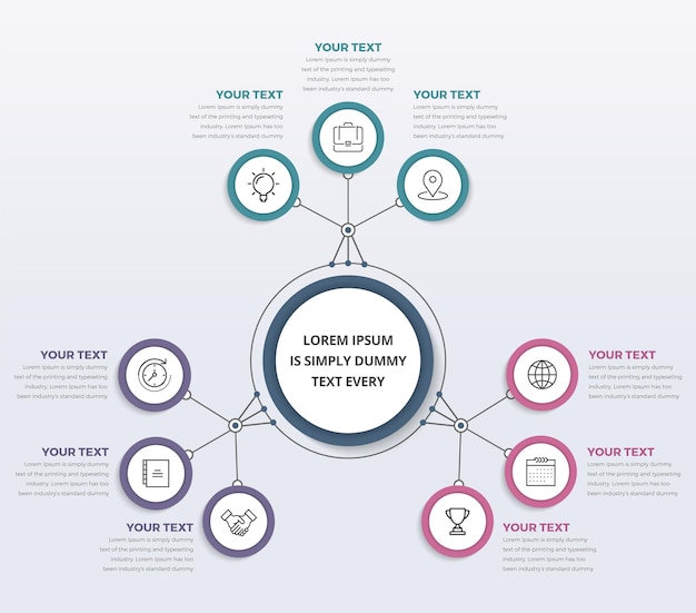 Infografía de círculo simple