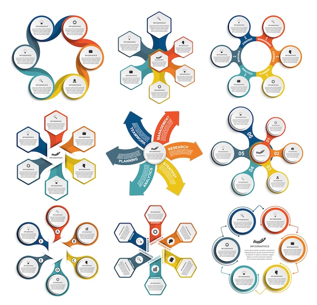 Infografía de colección. Elementos de diseño.