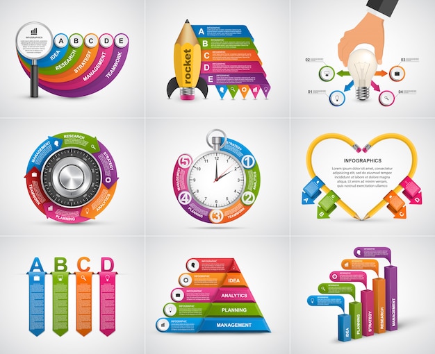Infografía de colección. Elementos de diseño.