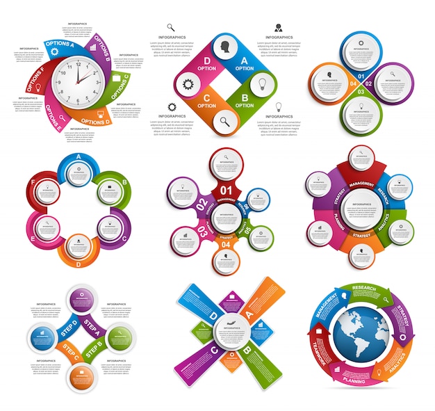 Infografía de colección. Elementos de diseño.