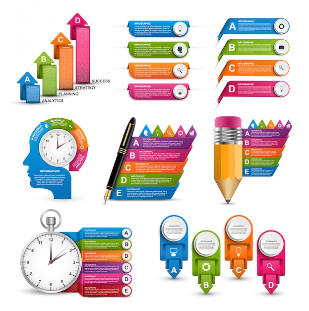 Infografía de colección. Elementos de diseño.