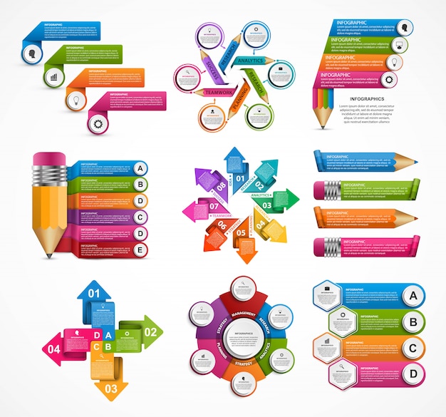 Infografía de colección. Elementos de diseño.