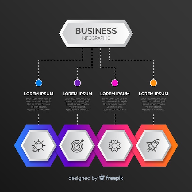 Vector infografía en colores degradados