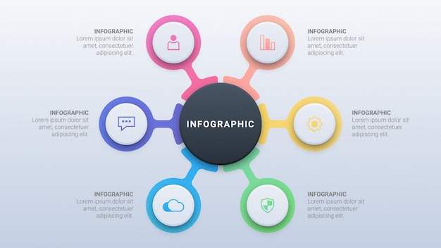 Infografía colorida limpia con opciones