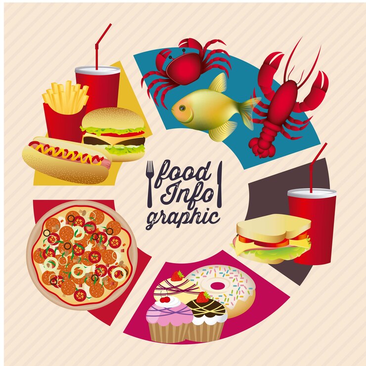 Vector infografía de comida