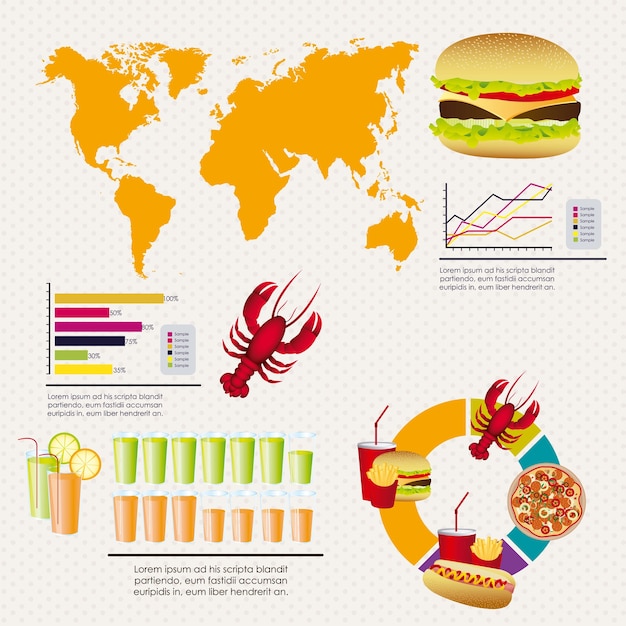 Vector infografía de comida