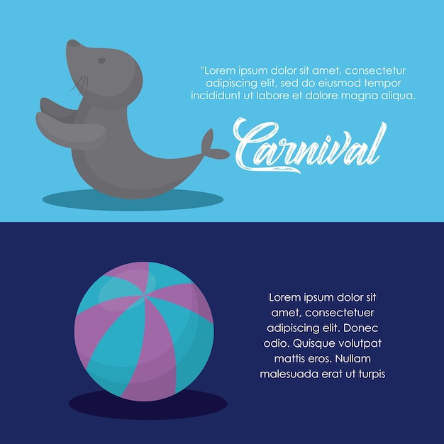 Infografía del concepto de circo de carnaval