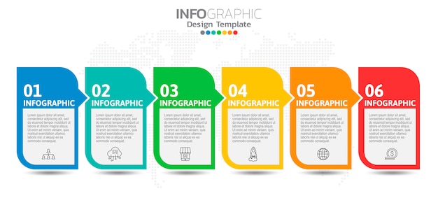 Infografía para el concepto de negocio con iconos y opciones o pasos.