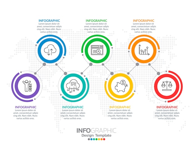 Infografía para concepto de negocio con iconos y opciones