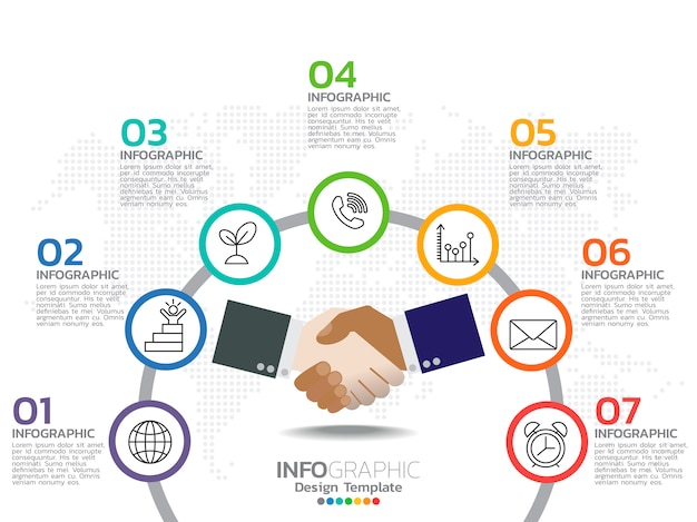 Vector infografía para concepto de negocio con iconos y opciones