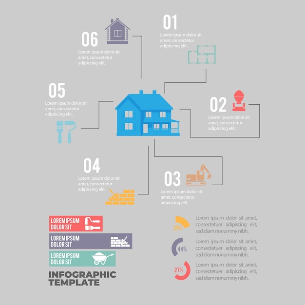 Vector infografía construcción