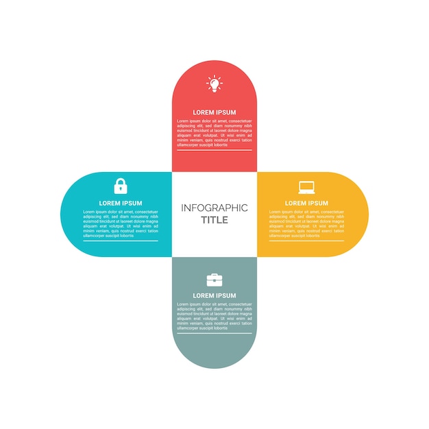 Vector infografía cuadrada redonda