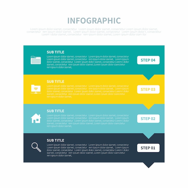 Infografía con cuatro pasos