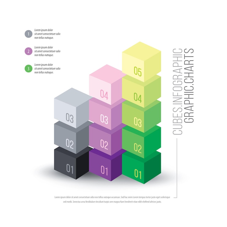 Vector infografía de cubo