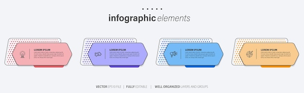Infografía de datos coloridos vectoriales con detalles