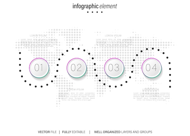 Infografía de datos coloridos vectoriales con detalles