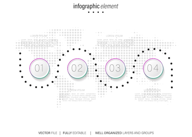 Vector infografía de datos coloridos vectoriales con detalles