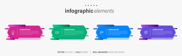 Infografía de datos vectoriales coloridos con detalles