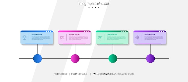 Infografía de datos vectoriales coloridos con detalles