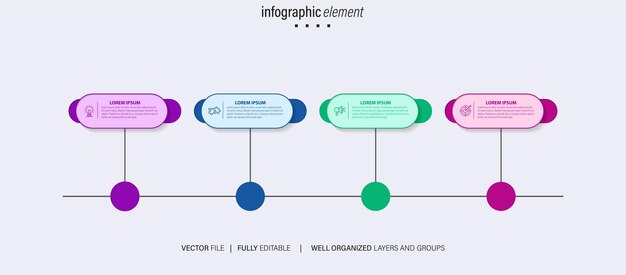 Infografía de datos vectoriales coloridos con detalles