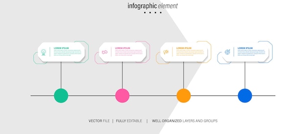 Infografía de datos vectoriales coloridos con detalles