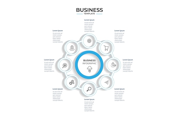 Infografía de diagrama circular plano moderno y colorido.