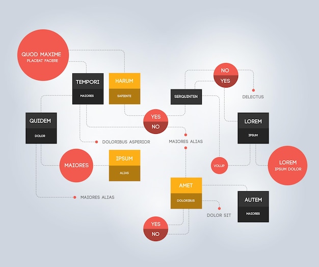 Vector infografía de diagrama de esquema de plantilla de diagrama de flujo