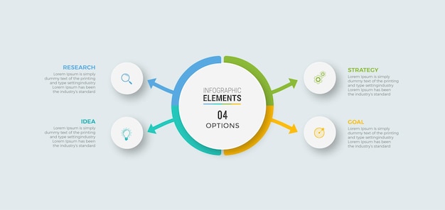 Infografía con diseño de círculo