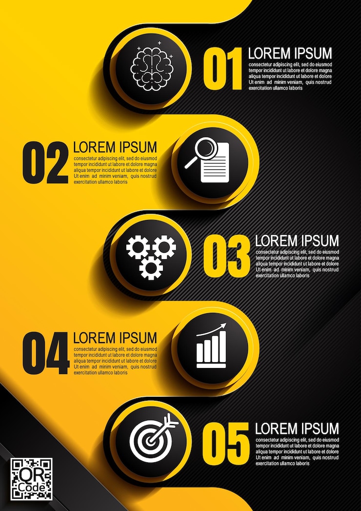 Vector infografía diseño color negro 54