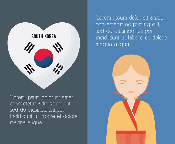 Vector infografía del diseño de corea del sur