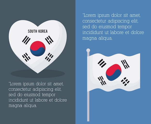 Vector infografía del diseño de corea del sur