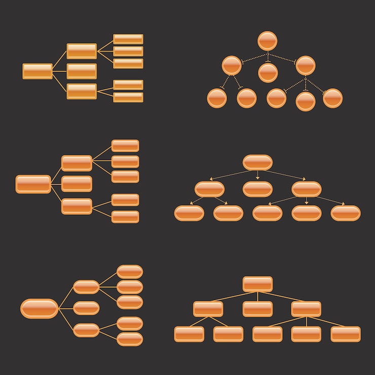Vector infografía con diseño de degradado escalonado. diagrama de flujo