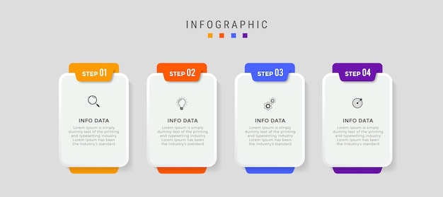 Infografía con diseño de pasos