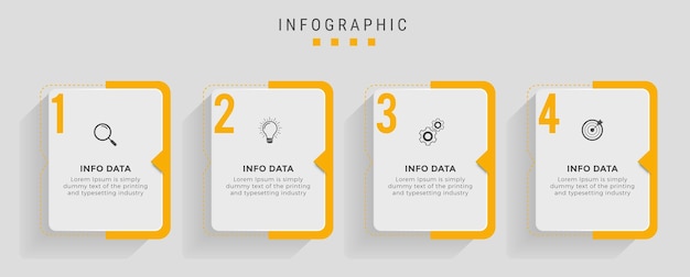 Infografía con diseño de pasos